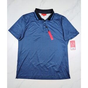 Redvanly Mens Golf Performance Polo Shirt Large Midnight Blue Stretch NWT